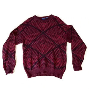 Mervyns Cambridge Classics Oversized Sweater Patterned Cotton Vintage USA Large